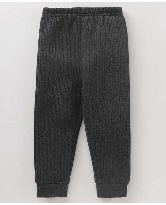 Babyhug Full Length Solid Color Thermal Legging - Dark Grey