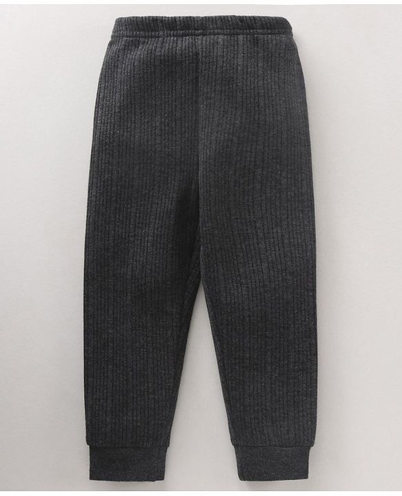 Babyhug Full Length Solid Color Thermal Legging - Dark Grey