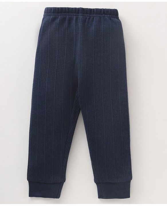 Babyhug Full Length Solid Color Thermal Legging - Navy Blue