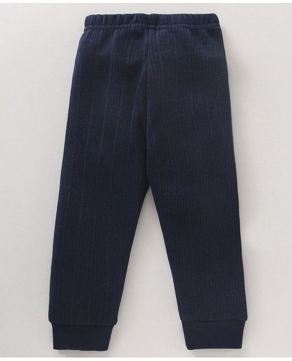 Babyhug Full Length Solid Color Thermal Legging - Navy Blue
