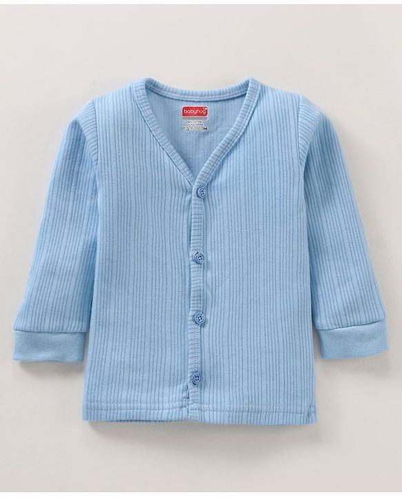 Babyhug Full Sleeves Solid Color Thermal Vest - Blue