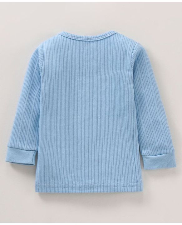 Babyhug Full Sleeves Solid Color Thermal Vest - Blue