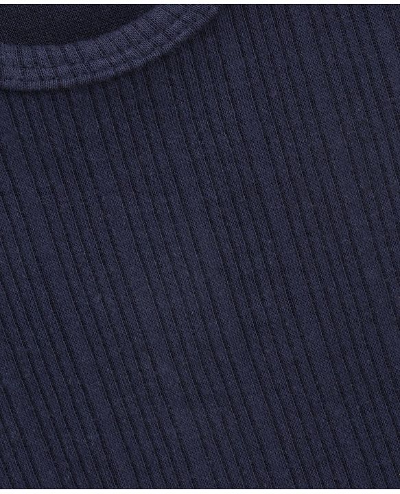 Babyhug Cotton Sleeveless Thermal Vest Solid Colour- Navy Blue