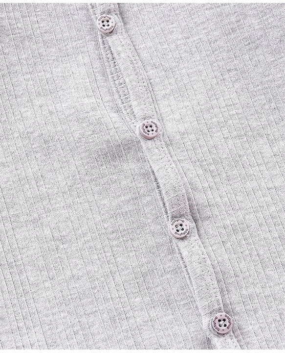 Babyhug Full Sleeves Solid Color Thermal Vest - Light Grey