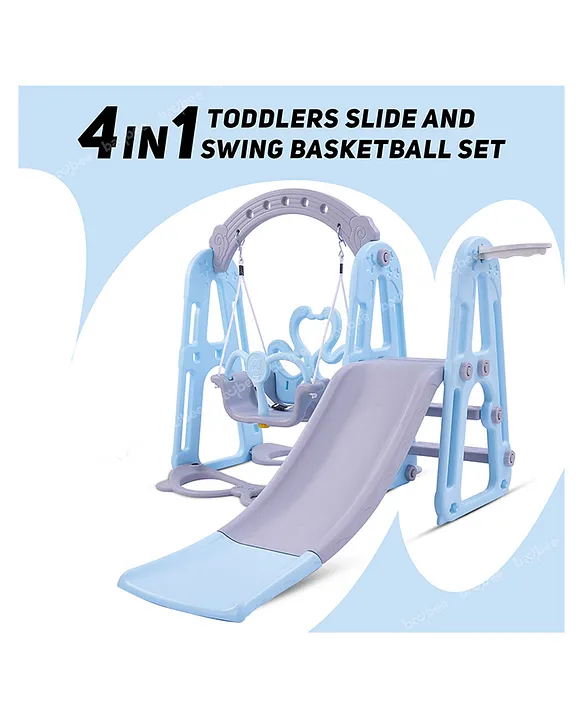 3 in 1 Kids Climber and Slide, Toddler Play Set with Basketball