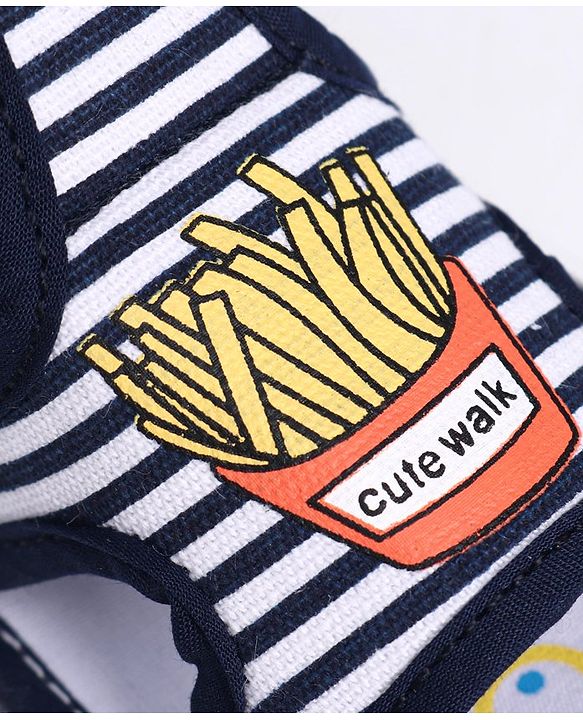 Cute Walk by Babyhug Sandals With Velcro Closure Fries Print- Navy Blue White