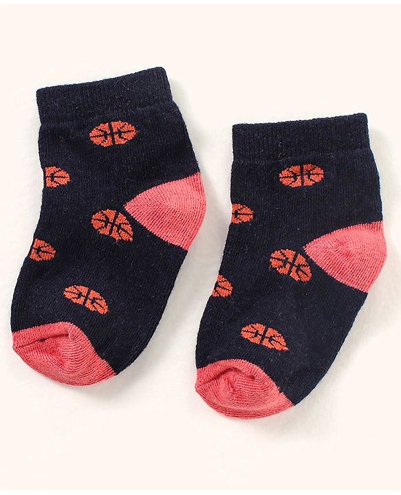 Cutewalk By Babyhug Anti Bacterial Ankle Length Non Terry Socks Football Design Pack of 3- Black & Grey