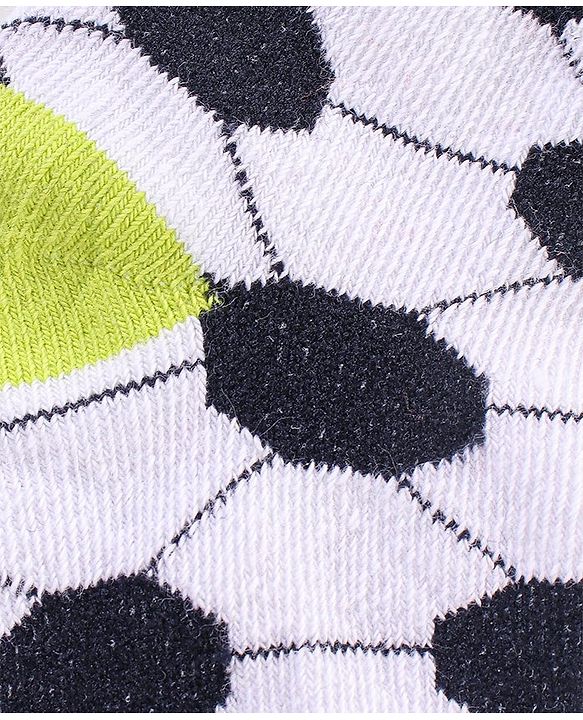 Cutewalk By Babyhug Anti Bacterial Ankle Length Non Terry Socks Football Design Pack of 3- Black & Grey