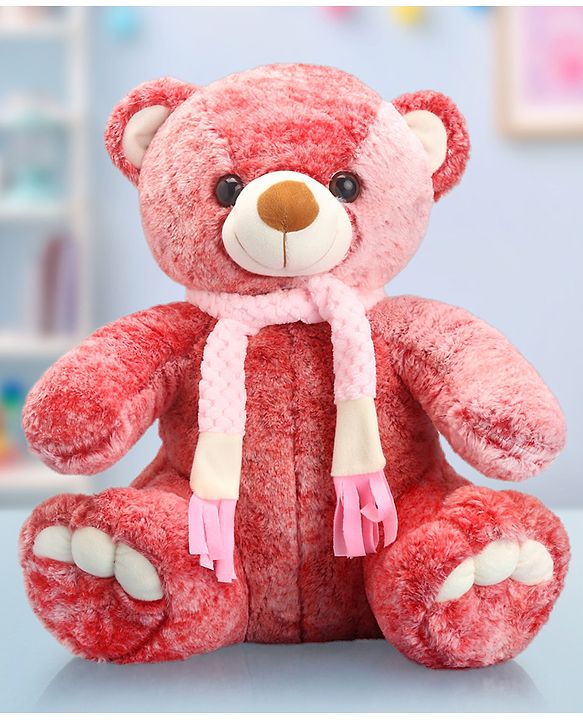 Babyhug Teddy Bear With Muffler Soft Toy - Height 45 cm -Colour May Vary| Cozy Plush Teddy with Stylish Muffler | Fosters Comfort & Emotional Bonding | Soft & Kid-Safe | BIS Certified