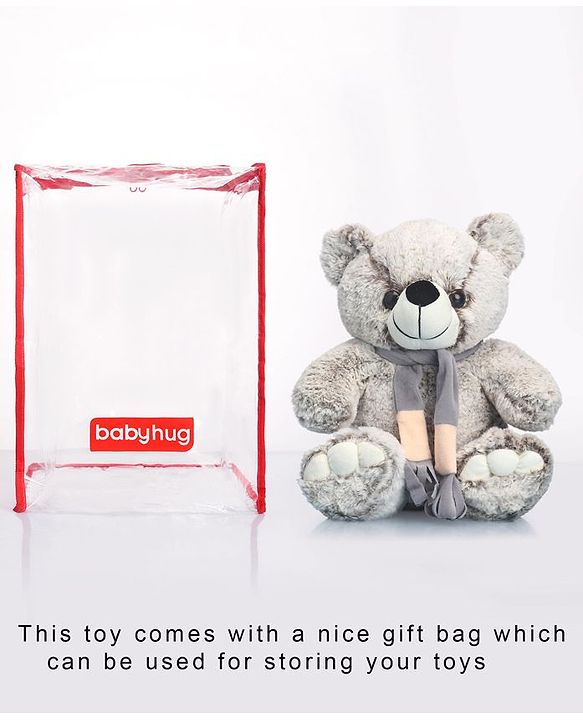 Babyhug Teddy Bear Soft Toy Grey - Height 30 cm