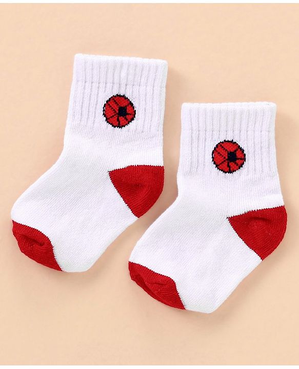 Cutewalk By Babyhug Anti Bacterial Ankle Length Socks Sports Ball Design Pack Of 5- Multicolor