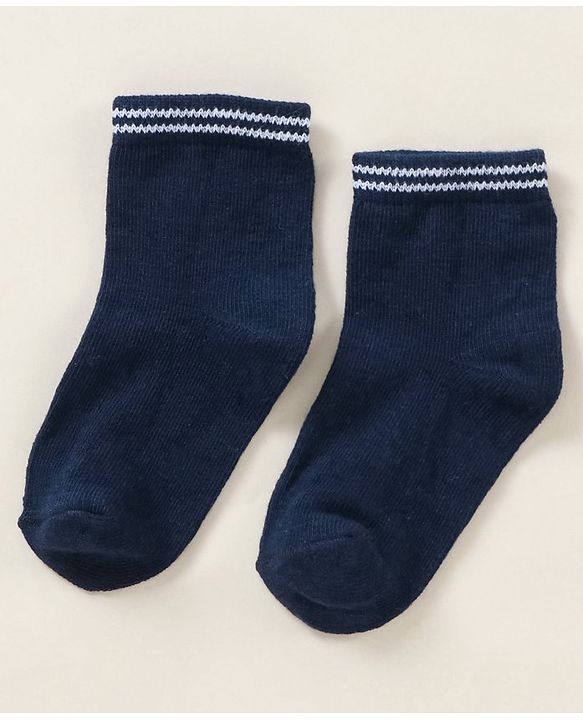 Cutewalk By Babyhug Anti Bacterial Ankle Length Stripe Socks Pack Of 5 - Blue & White