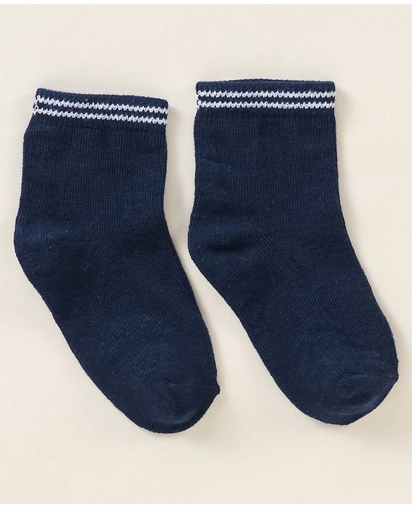 Cutewalk By Babyhug Anti Bacterial Ankle Length Stripe Socks Pack Of 5 - Blue & White