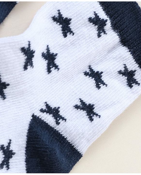 Cutewalk By Babyhug Anti Bacterial Ankle Length Stripe Socks Pack Of 5 - Blue & White