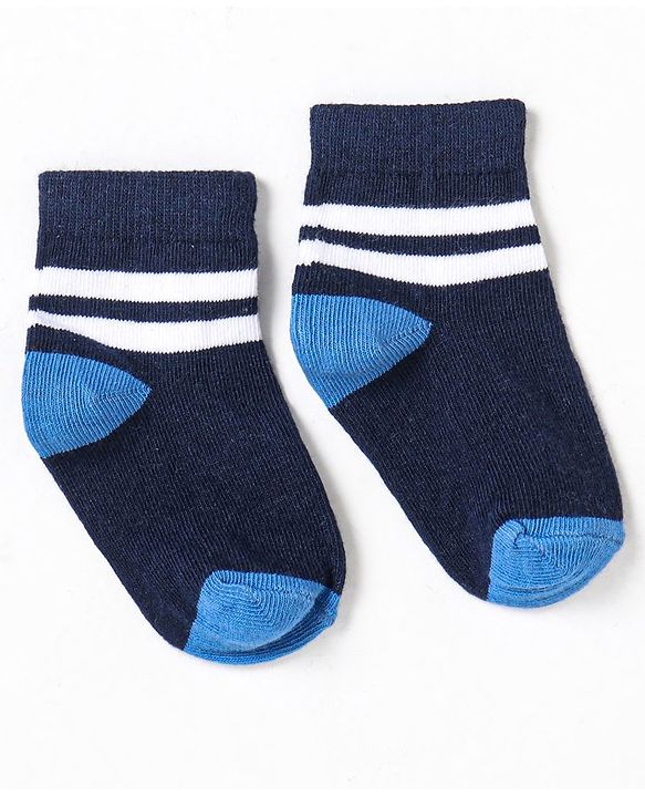 Cute Walk by Babyhug Non Terry Cotton Knit Ankle Length Anti Bacterial Socks Striped Pack of 5 - Multicolour