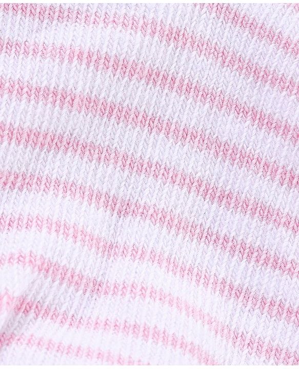 Cutewalk By Babyhug Anti Bacterial Ankle Length Non Terry Socks Striped Pack of 5 - Pink & White