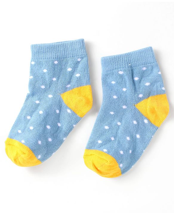 Cute Walk by Babyhug Cotton Anti Bacterial Ankle Length Socks Polka Dots Design Pack of 5 - Multicolour