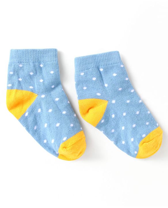 Cute Walk by Babyhug Cotton Anti Bacterial Ankle Length Socks Polka Dots Design Pack of 5 - Multicolour