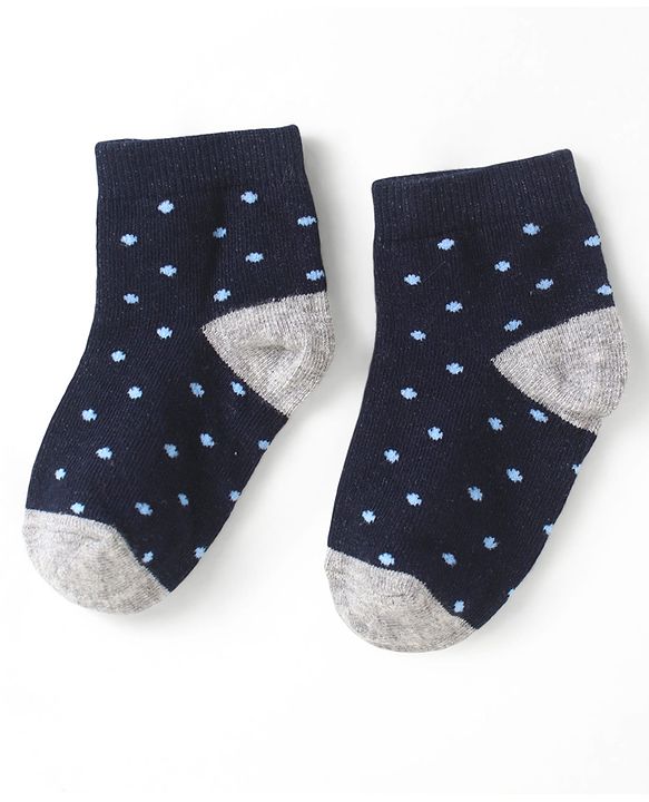 Cute Walk by Babyhug Cotton Anti Bacterial Ankle Length Socks Polka Dots Design Pack of 5 - Multicolour