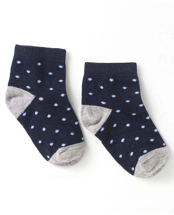 Cute Walk by Babyhug Cotton Anti Bacterial Ankle Length Socks Polka Dots Design Pack of 5 - Multicolour