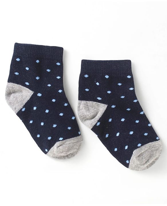 Cute Walk by Babyhug Cotton Anti Bacterial Ankle Length Socks Polka Dots Design Pack of 5 - Multicolour