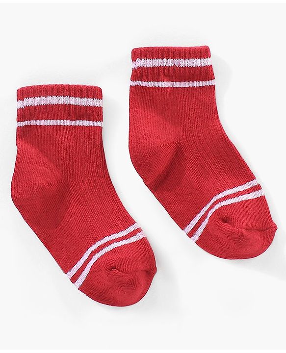 Cute Walk by Babyhug Cotton Anti Bacterial Ankle Length Socks Solid Pack of 3 - Yellow Red