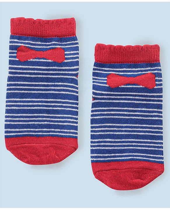 Cutewalk By Babyhug Anti Bacterial Ankle Length Non Terry Socks Pokla dot Design Pack of 3- Blue
