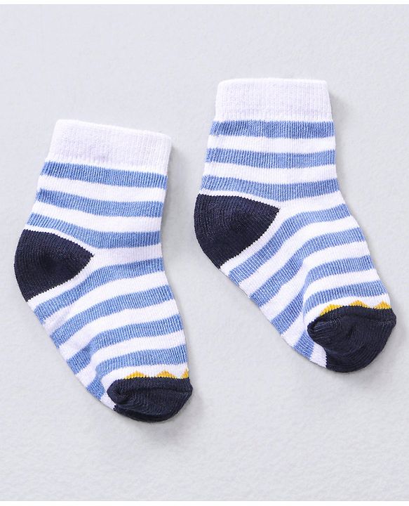 Cute Walk by Babyhug Ankle Length Antibacterial Striped Socks Pack Of 5 - Multicolor