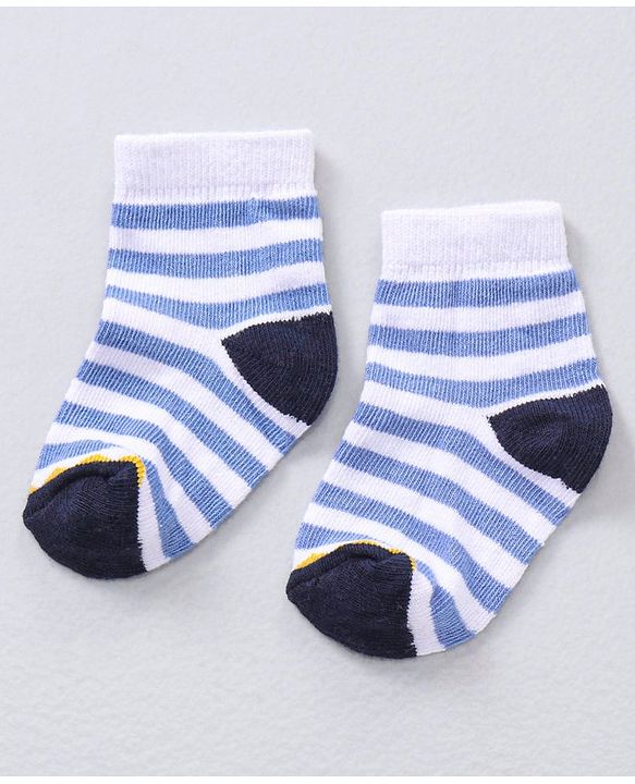 Cute Walk by Babyhug Ankle Length Antibacterial Striped Socks Pack Of 5 - Multicolor