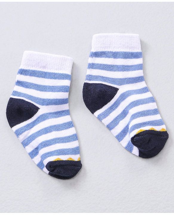 Cute Walk by Babyhug Ankle Length Antibacterial Striped Socks Pack Of 5 - Multicolor