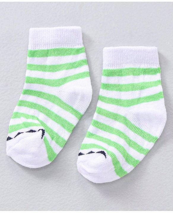 Cute Walk by Babyhug Ankle Length Antibacterial Striped Socks Pack Of 5 - Multicolor