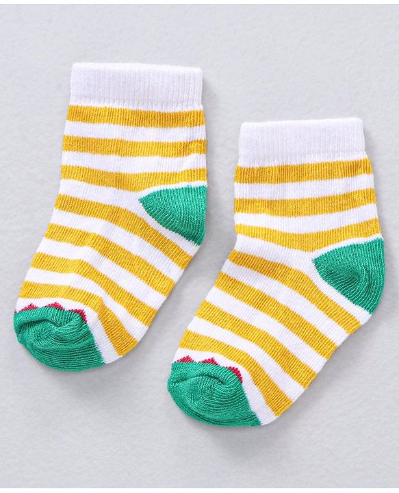 Cute Walk by Babyhug Ankle Length Antibacterial Striped Socks Pack Of 5 - Multicolor