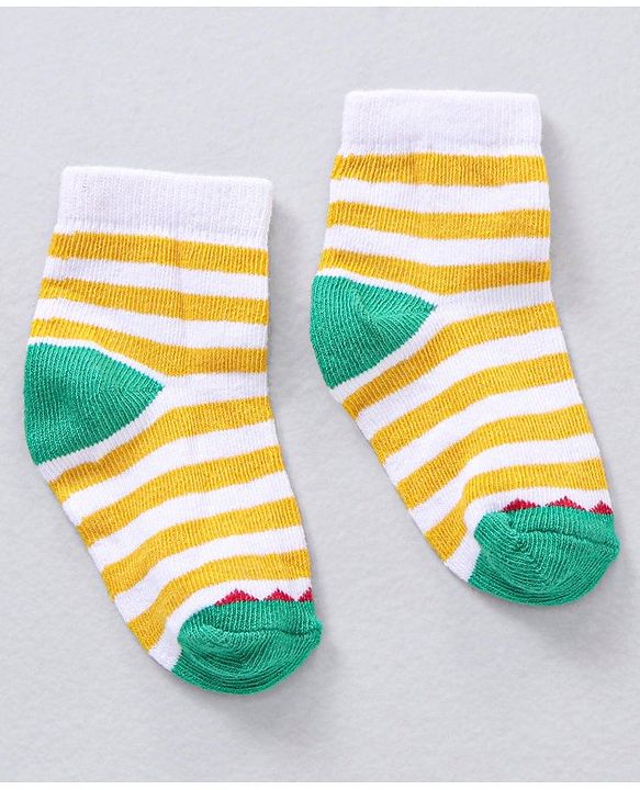 Cute Walk by Babyhug Ankle Length Antibacterial Striped Socks Pack Of 5 - Multicolor