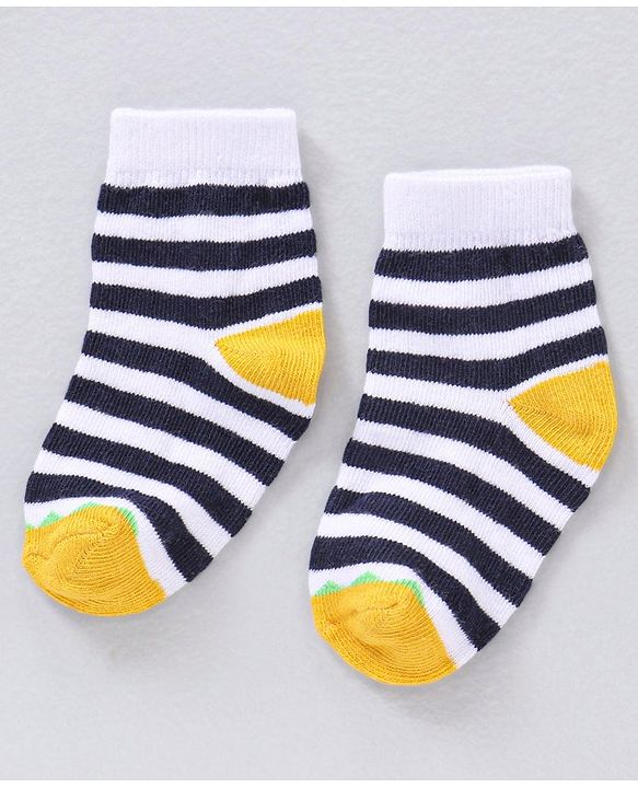 Cute Walk by Babyhug Ankle Length Antibacterial Striped Socks Pack Of 5 - Multicolor