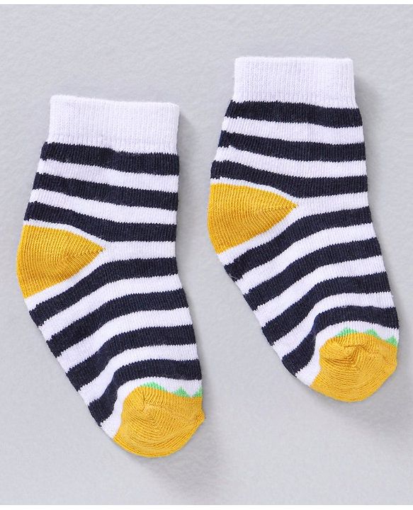 Cute Walk by Babyhug Ankle Length Antibacterial Striped Socks Pack Of 5 - Multicolor