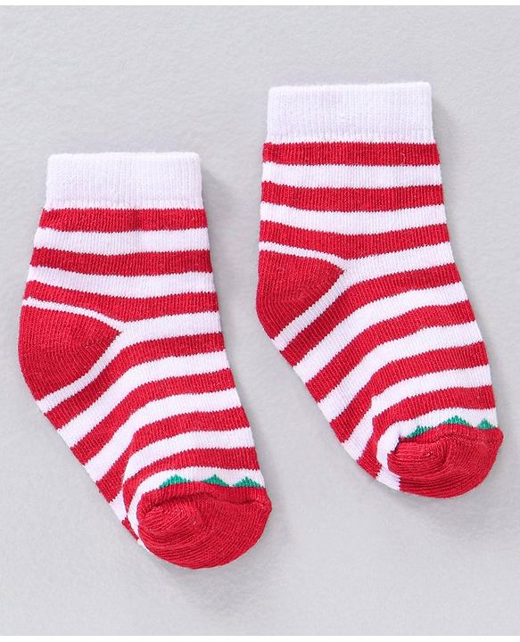Cute Walk by Babyhug Ankle Length Antibacterial Striped Socks Pack Of 5 - Multicolor