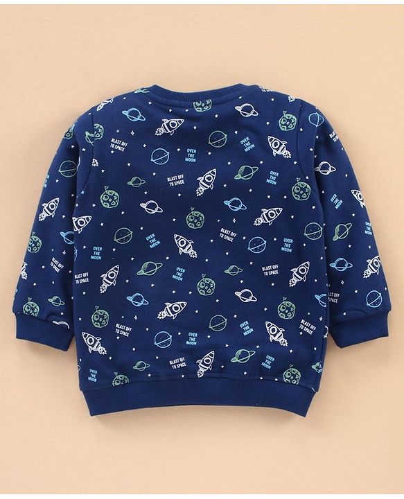 Babyhug Full Sleeves Sweatshirts Printed Pack of 2 - Navy