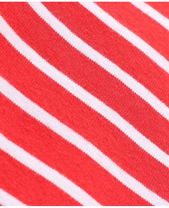 Babyhug Full Sleeves Striped Skivi Tee - Red