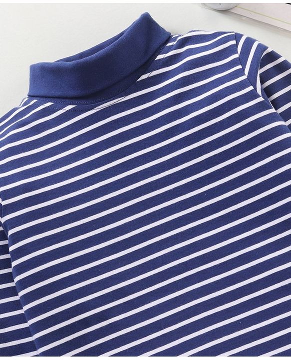 Babyhug Full Sleeves Striped Skivi Tee - Navy