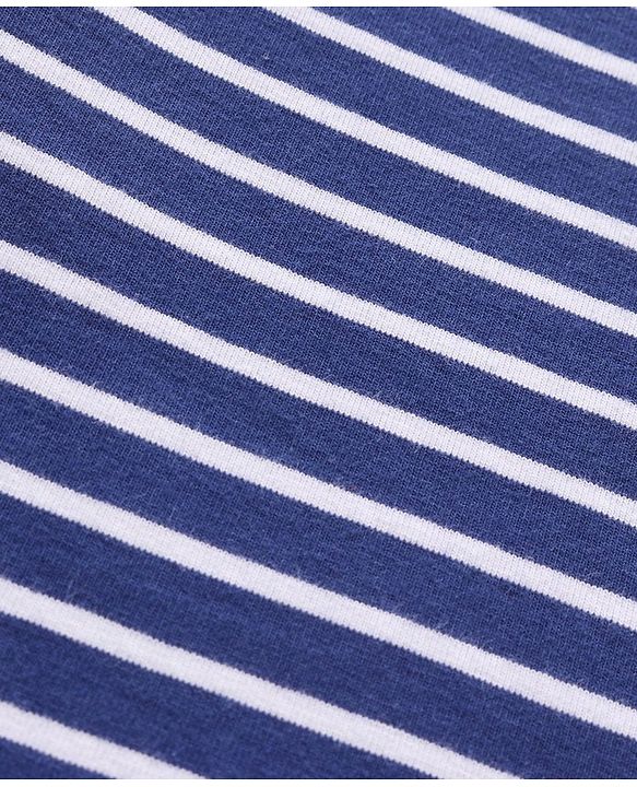 Babyhug Full Sleeves Striped Skivi Tee - Navy