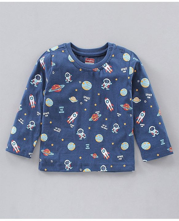 Babyhug Cotton Knit Full Sleeves T-Shirts Multi-Print Pack of 5 - Multicolour