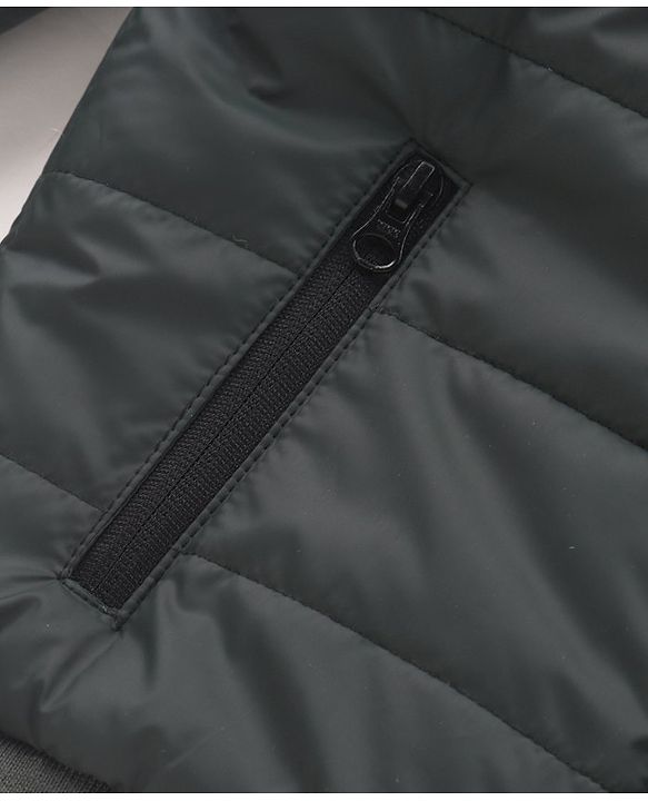 Pine Kids Full Sleeves Padded Jacket with Hood for Moderate Winter - Olive Green