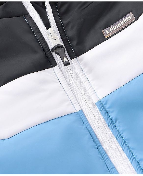 Pine Kids Full Sleeves Color Block Hooded Jacket - Multicolour