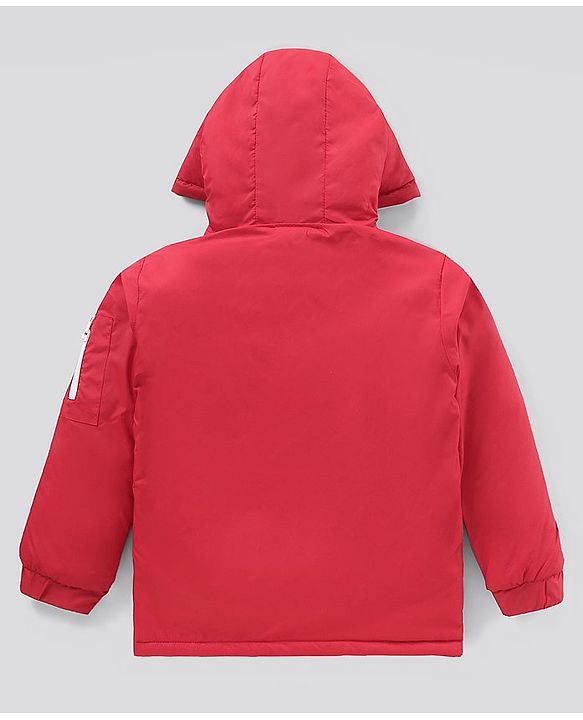 Pine Kids Nylon Full Sleeves Padded and Hooded Moderate Winter Jacket - Red