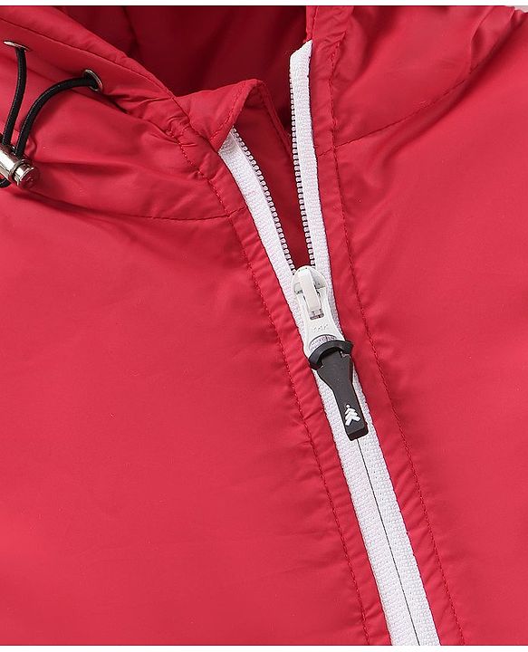 Pine Kids Nylon Full Sleeves Padded and Hooded Moderate Winter Jacket - Red