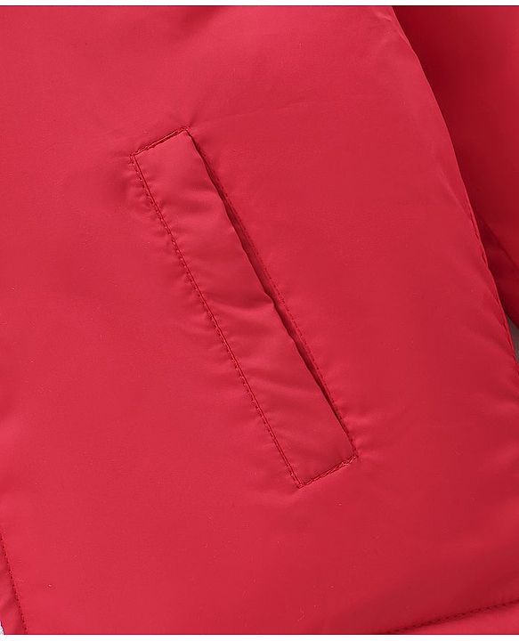 Pine Kids Nylon Full Sleeves Padded and Hooded Moderate Winter Jacket - Red