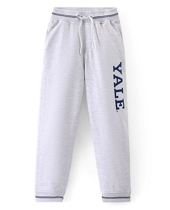 Pine Kids Full Length Biowashed Joggers Yale University Print - Light Grey