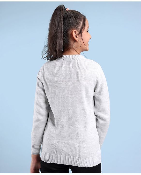 Pine Kids Cable Structure Medium Winter Pullover - Grey