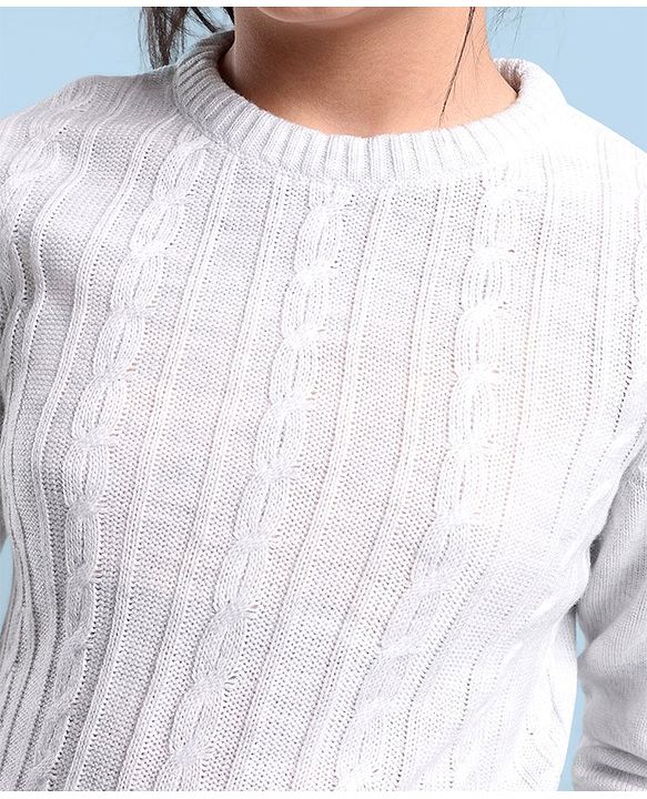Pine Kids Cable Structure Medium Winter Pullover - Grey