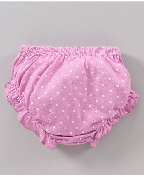 Babyhug 100% Cotton Antibacterial Bloomers Striped And Floral Print Pack of 3 - Pink Yellow Purple